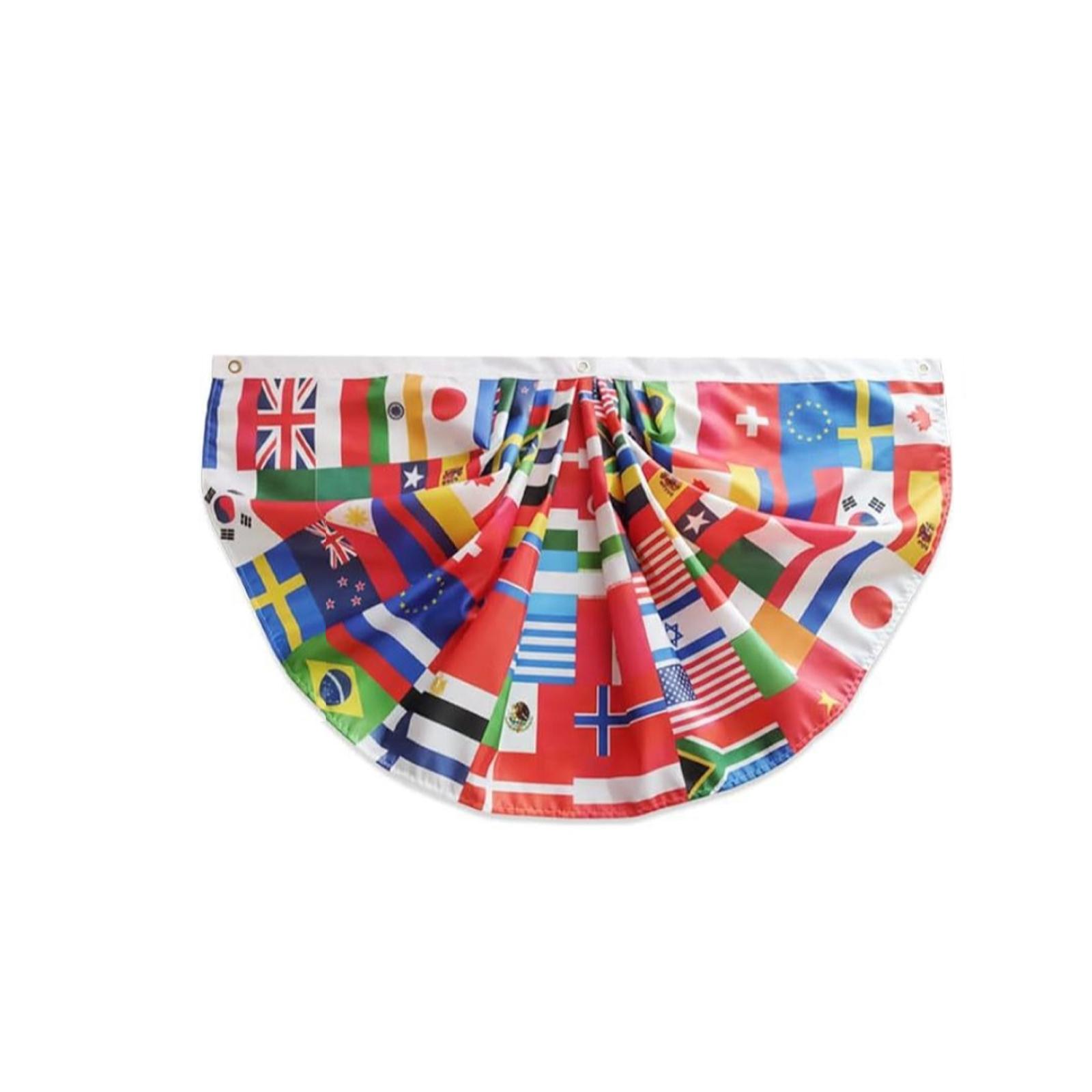 

Outdoor Courtyard Half Round Decorative Banner with Multiple National Flag Patterns for Home Garden Wall Fence Events Display L красный