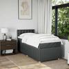 Exclusive House - Slatted Bed Base with Mattress Dark Grey 80x200 Cm Fabric