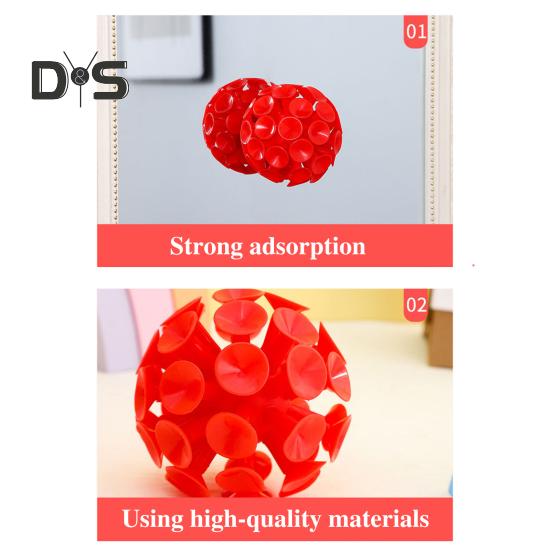 9CM 3D Suction Cup Ball Anxiety Stress Relief TPR Sticky Ball Toss Game Reusable Lightweight Mini Portable Kids Adults Sphere Toy