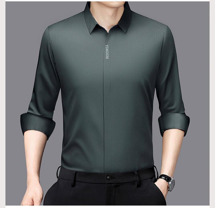 Men's Business Casual Long Sleeved Solid Color Shirt Wrinkle Resistant Wrinkle Free Comfortable All Season Versatile Top