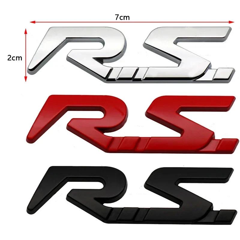 3D Metal RS Logo Car Rear Trunk Side Fender Emblem Badge Sticker Decal for Megane Laguna Duster Captur Fluence Espace Decoration