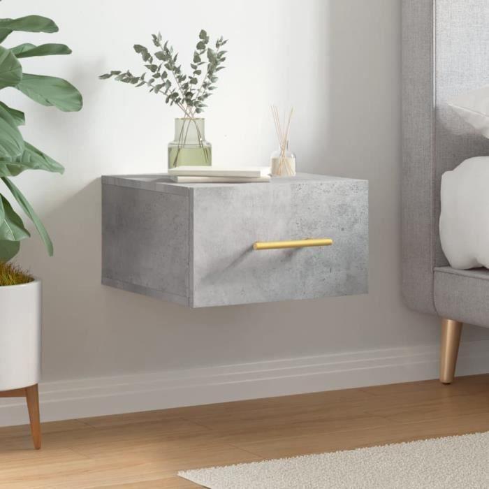 VidaXL Table de chevet murale gris béton 35x35x20 cm 829796