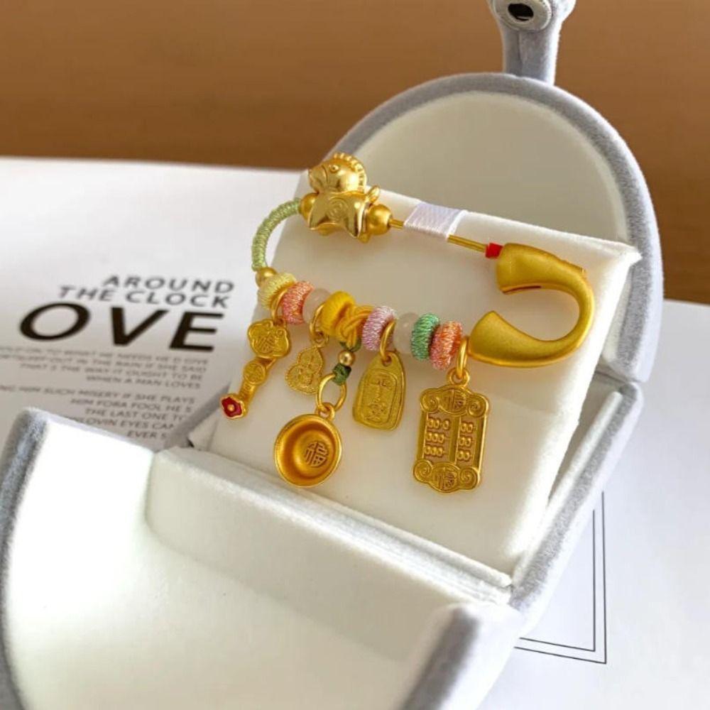 Horse Year Zodiac Horse Brooch Pendant Gold Color Guardian Brooch Fashion Lucky Pins  Newborn Baby