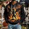 Men's Halloween Hoodie with Pockets - Comfortable Pullover Sweatshirt for Casual Sports and Outdoor Activities
