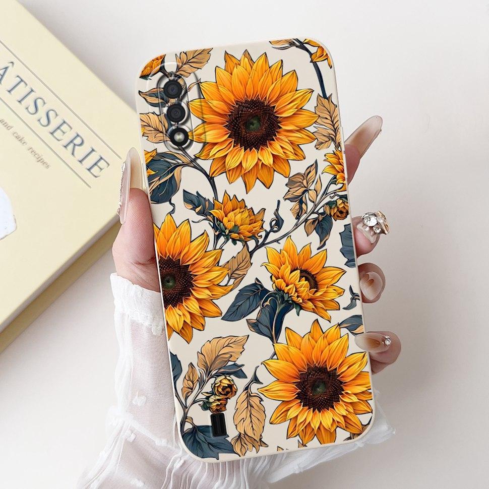 For Samsung Galaxy A01 Case Fashion Flower Painted Cover Soft TPU Matte Phone Case for Samsung A01 GalaxyA01 SM-A015F TPU
