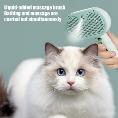 Pet Steam Brush Self-Cleaning Pet Grooming Comb with Water Spray Rechargeable Steamy Pet Shedding Massage Brush for Cats Dogs Hair Removal