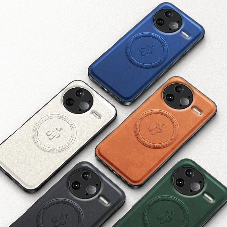 Wireless Charging Magnetic Case for Xiaomi Poco F7 Pro / F7 Ultra Protective Cover PU Leather Hard Back Shell Coque