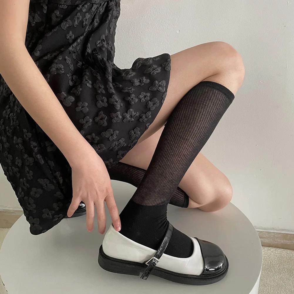 Lolita Socks Solid Y2K Knee-Socks Middle Breathable Sexy Woman Stockings Long Socks Woman Long Loose Spring Socks