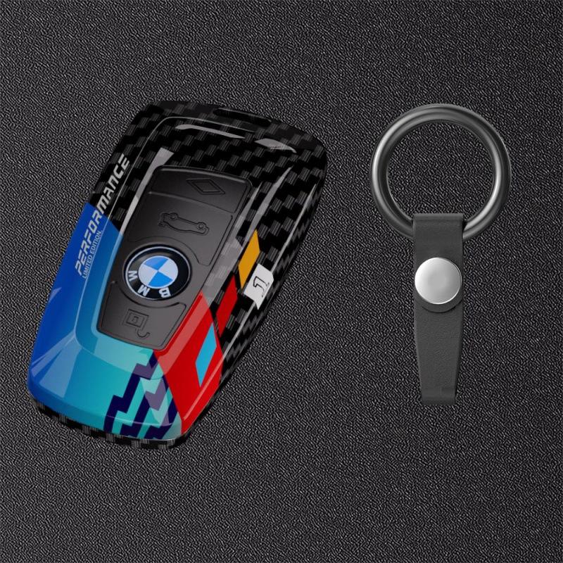 Applicable To BMW 5 Series Key Case New 3 Series Carbon Fiber Texture Key Case 7 Series Blade X5x6 Square X1x3 Shell Buckle