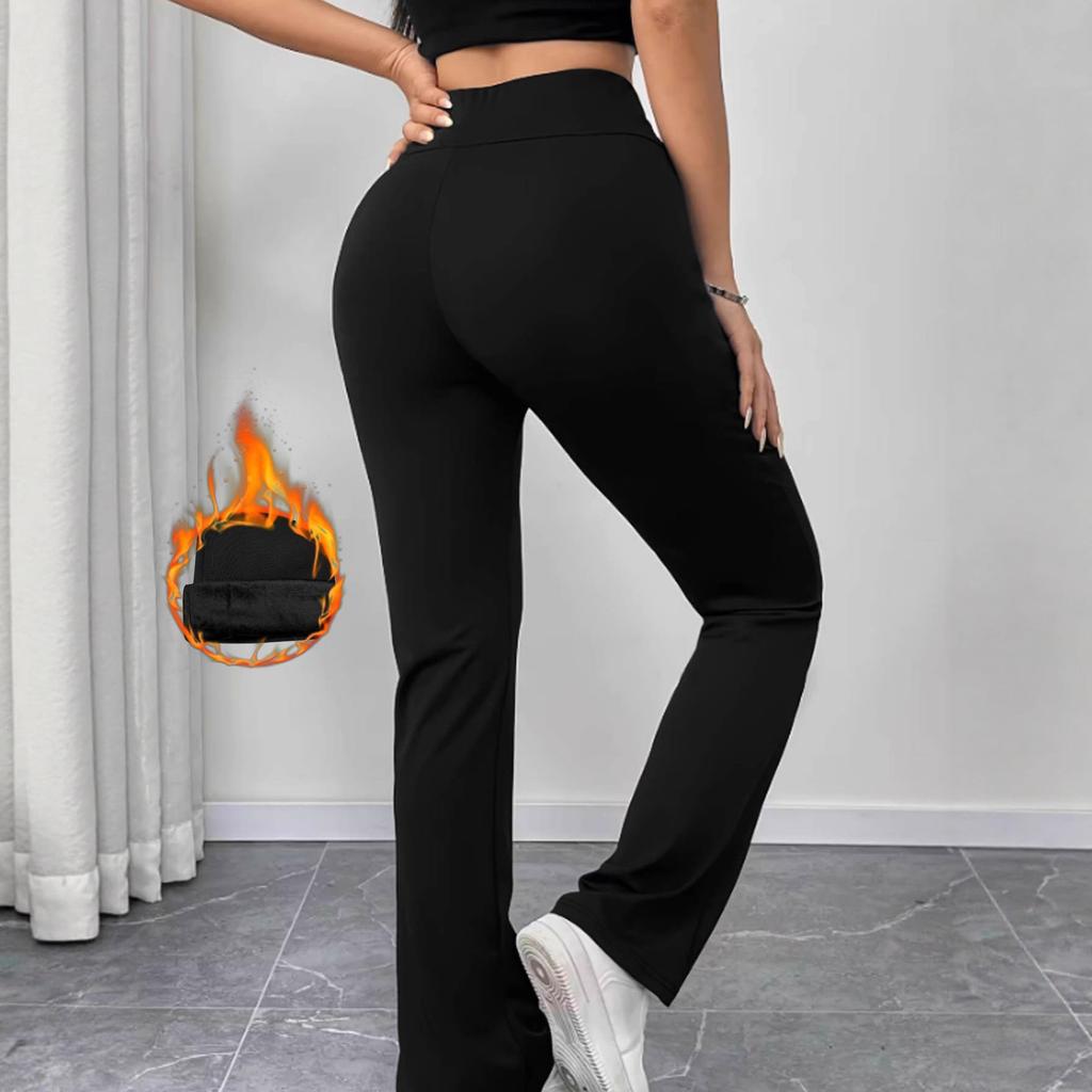 Amazon cross-border European and American large-size autumn and winter velvet micro-flared pants women's clothing hip-lifting and thin high-waisted