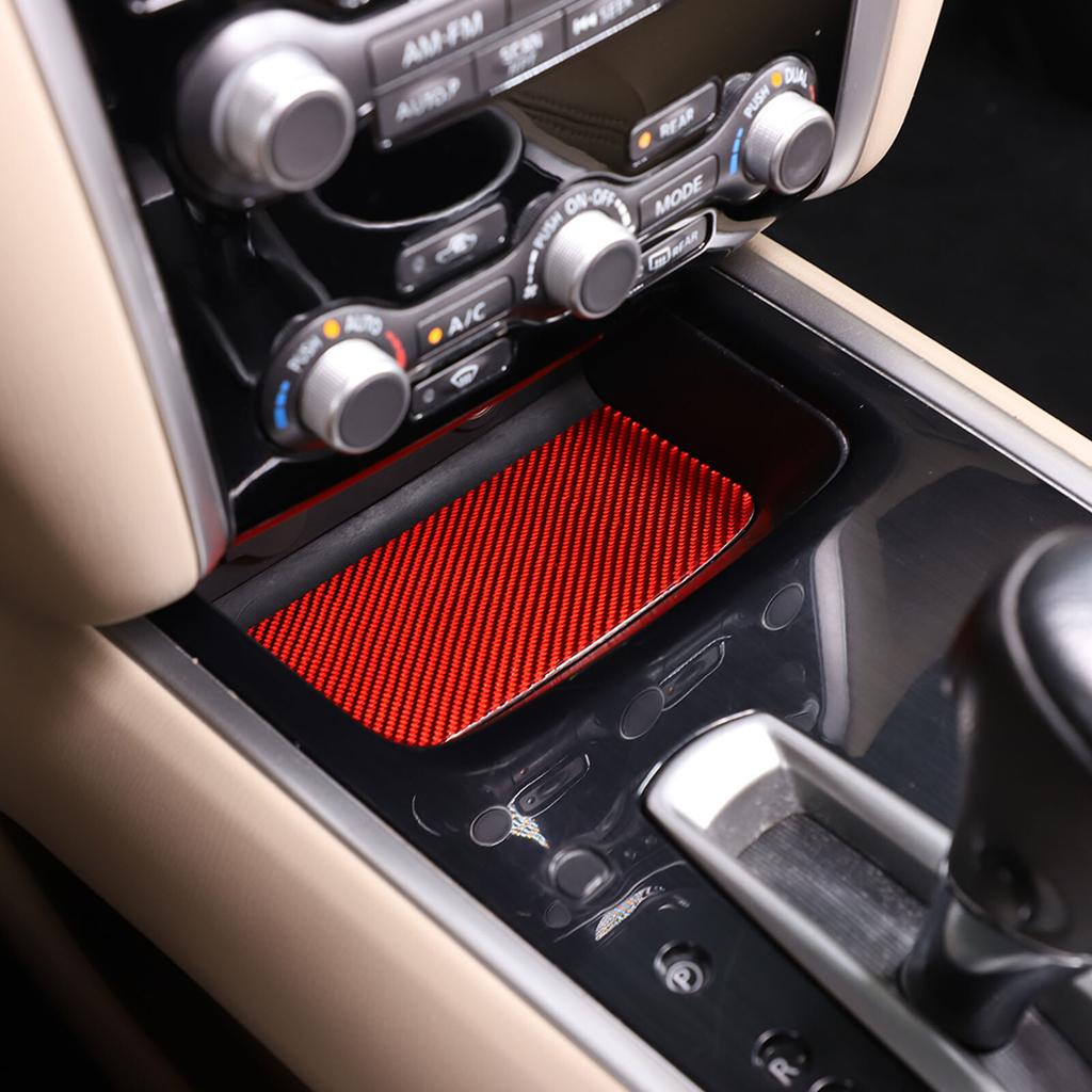 Carbon Fiber Gear Shift Storage Box Trim Sticker For Nissan Pathfinder 13-18