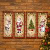 4pcs Large Size Christmas Hanging Flag Elk Rectangular Merry Christmas Banner Santa Claus Printed Xmas Cloth Wall Couplet Garden