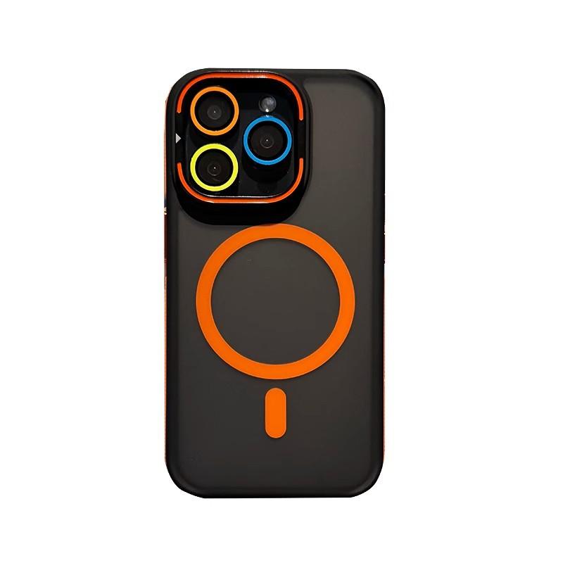 Applicable To IPhone16ProMax Lens Holder Mobile Phone Case Apple 15ProMax Dual Color Magnetic 14 Protection Case