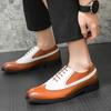 Mode Nouvelles Chaussures Brogue Noires pour Hommes Hommes Bout Rond Lacets Marron Couleurs Mélangées Chaussures Formelles Business Décontracté Taille 38-48 Zapatillas Hombre