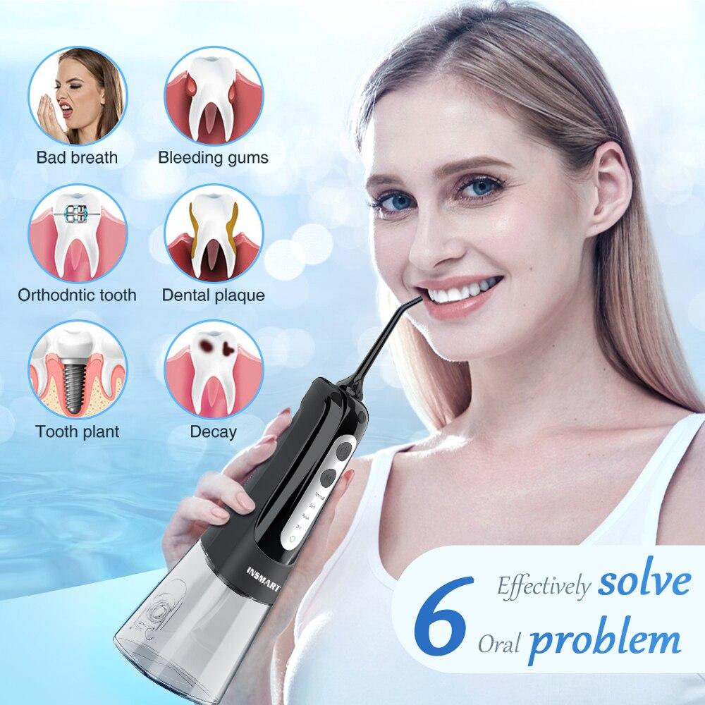 Munddusche Dental Wasser Flosser Zahnaufhellung Wasserdicht Tragbare Dental Wasser Jet Floss 300ML Zahnreiniger