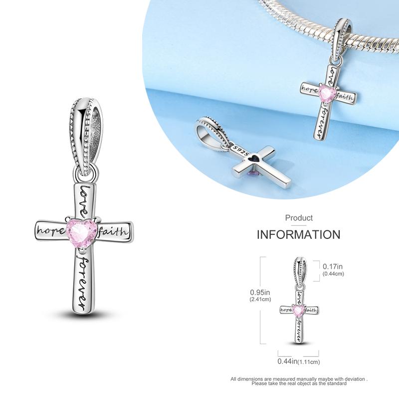 Copper Blue Eyes And Palm Charms Crucifixion Beads Women Girlfriends Jewelry Gift