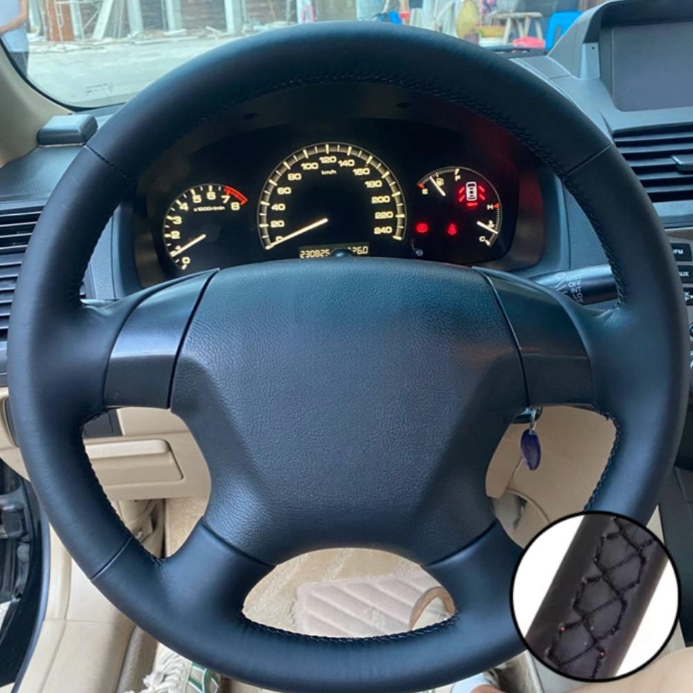 Car Accessories Hand-stitched Black Artificial Leather 2003-2007 Odyssey 2005-2010 Steering Wheel Cover For Honda Accord 7