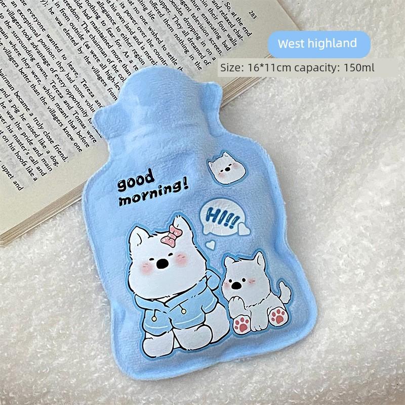 Hot Water Bag Water Injection Bed Warm Hands and Feet Hot Compress Hot-Water Bag Irrigation Thickened Flocking Explosion-Proof Small Size Hand Warmer