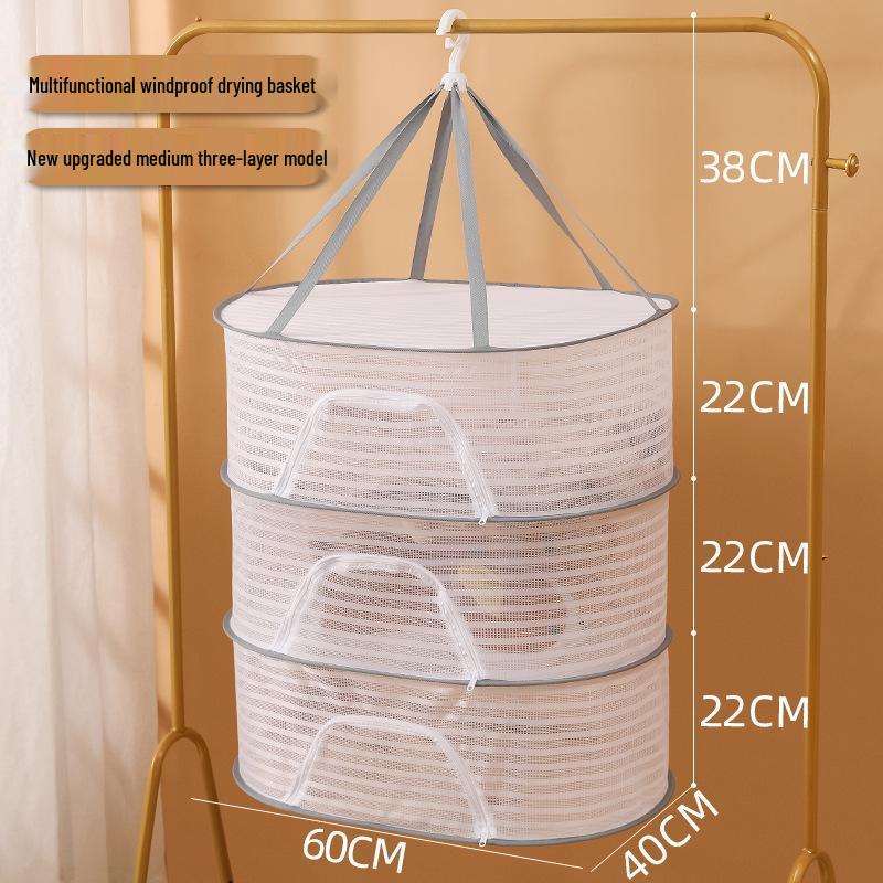 Windproof Drying Net Basket for Clothes, Socks, & Toys - Anti-Deformation, Flat Mesh for Dormitory Use