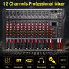 12 Channel Bluetooth Live Studio Audio Mixer Mixing Console w/ USB XLR Input 48V Black