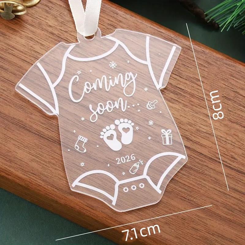 1/4pcs Transparent Acrylic Ornament Gift for New Parents Christmas Tree Hanging Decoration Expecting Parents Baby Shower Gifts