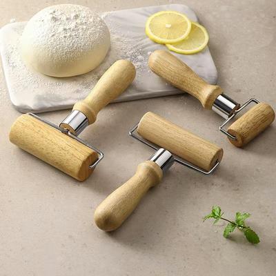 1PC Dough Baking Roller for Pizza Baking; Small Wooden Rolling Pin; Non-stick; Household Kitchen Utensil.