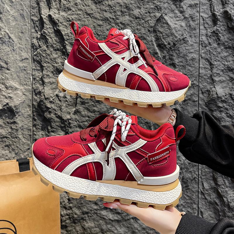 Popular Forrest Gump Shoes Women's Ins2025 Autumn New Muffin Sole Small Women's Shoes Casual Versatile Transport Dad Shoes