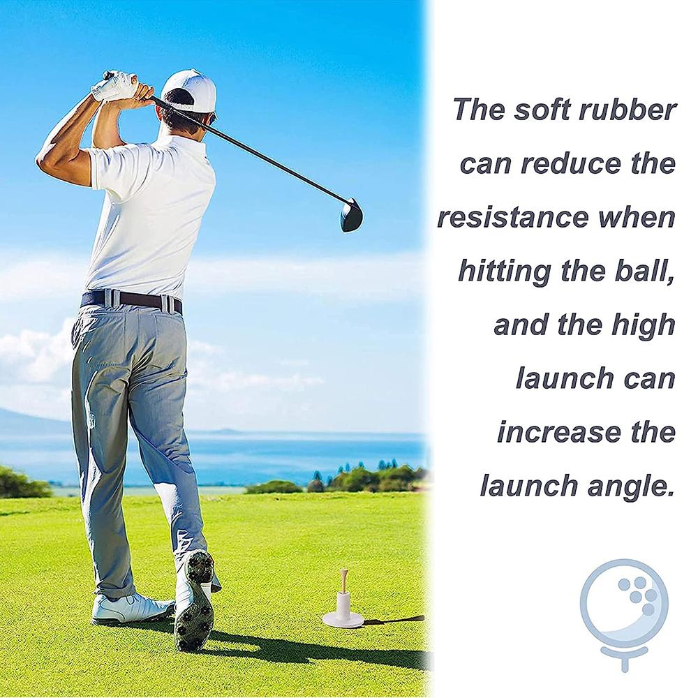 6 Pcs Golf Rubber Driving Range Tees Mixed Size Available for Golf Practicing