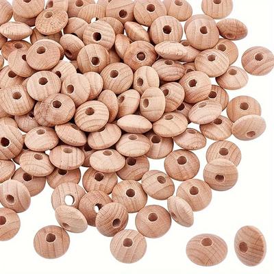 20/50/100 Stück Holzperlen-Dekorationsscheibe, Perlen-Dekorationsdichtung, 15 mm, Holzperlen-Dekorationsdichtung, DIY-Handwerk, Innen- und Heimdekoration