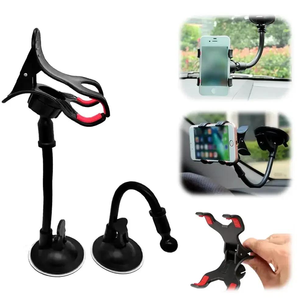 360 Rotate Sucker Car Phone Holder Flexible Mount Stand Mobile Cell Support For IPhone Samsung Xiaomi Clip Phone Holder In Tools