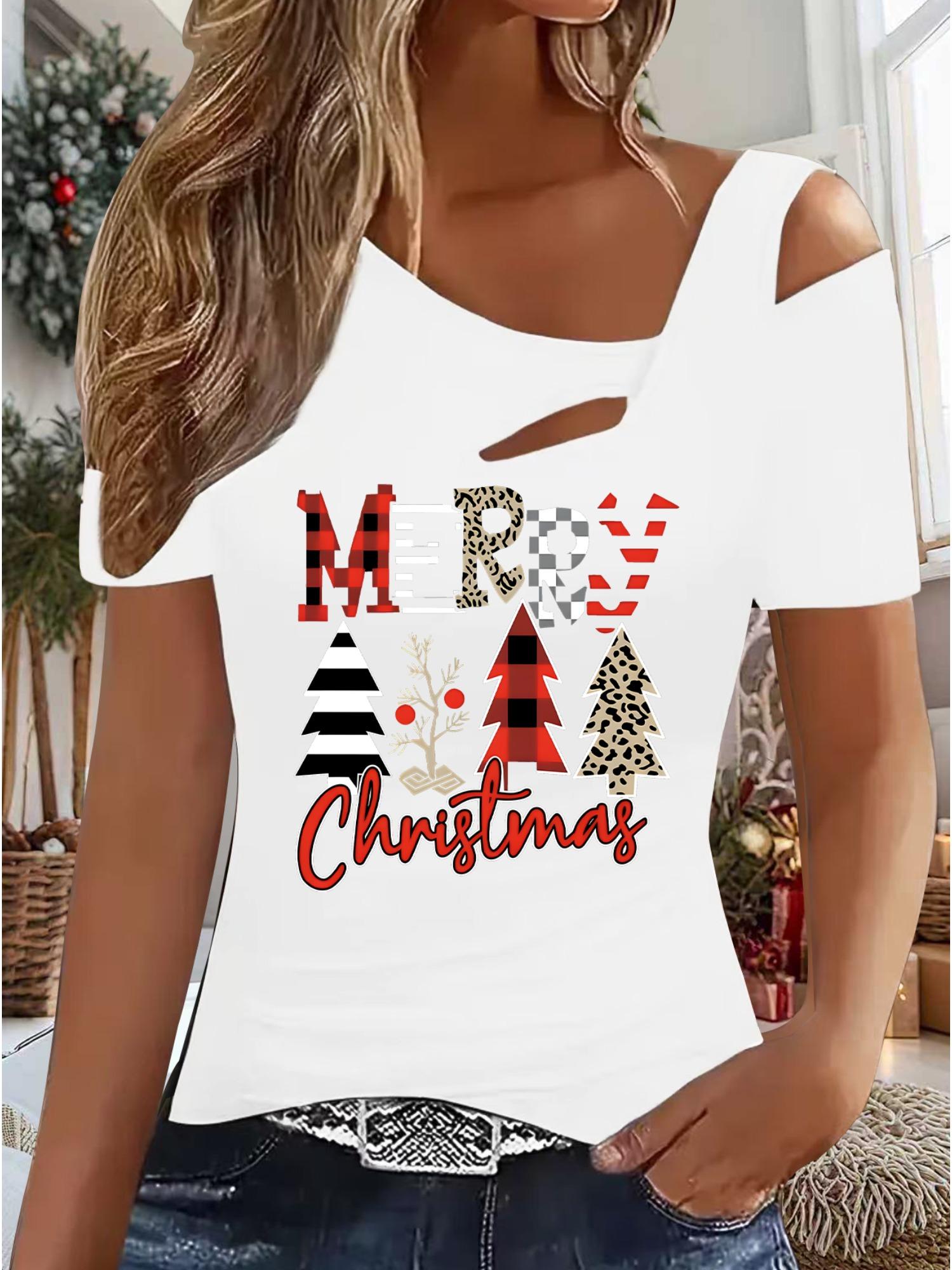 

Женский Новый Повседневный Топ Рождество Хэллоуин Рождественский Подарок Топы Рубашка Блузка XXL белый