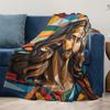 Tuniu Religious Figure Fleece Blanket Sofa Bed Throw Autumn Winter Warm Decorative Gift