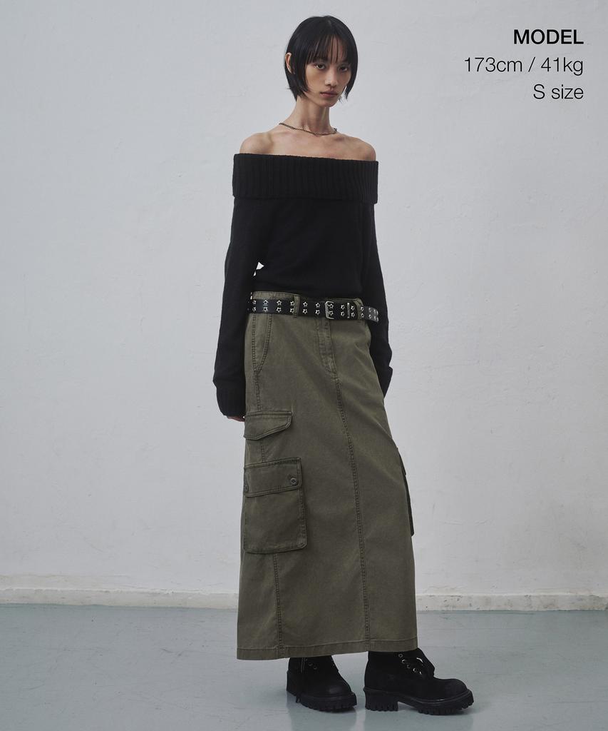 Musinsa Standard Woman Women'S Pigment Cargo Maxi Skirt [Dusty Khaki]