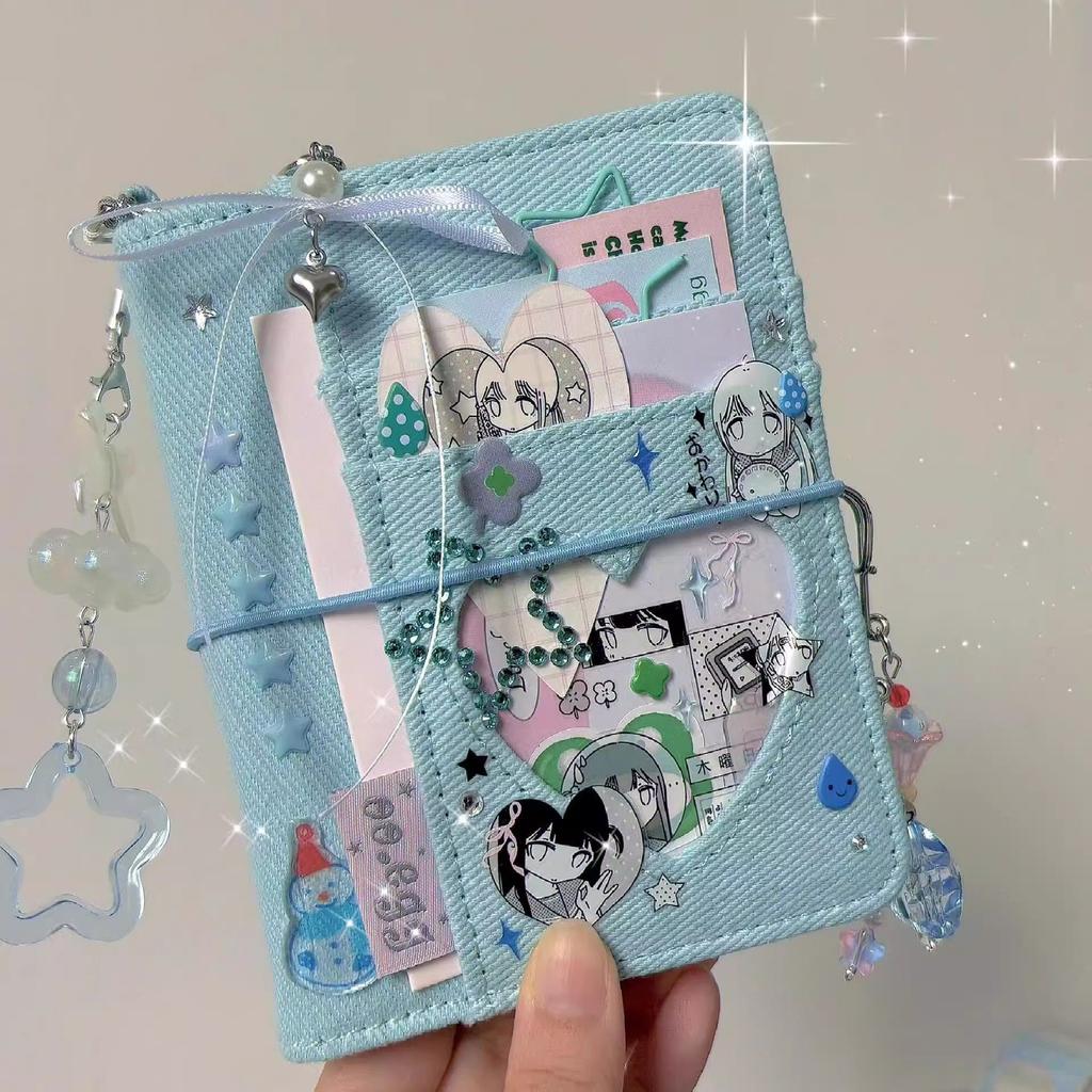 M5 5 Holes Pink Blue Love Cowboy Loose leaf Ledger High Beauty Portable Pocket Notebook