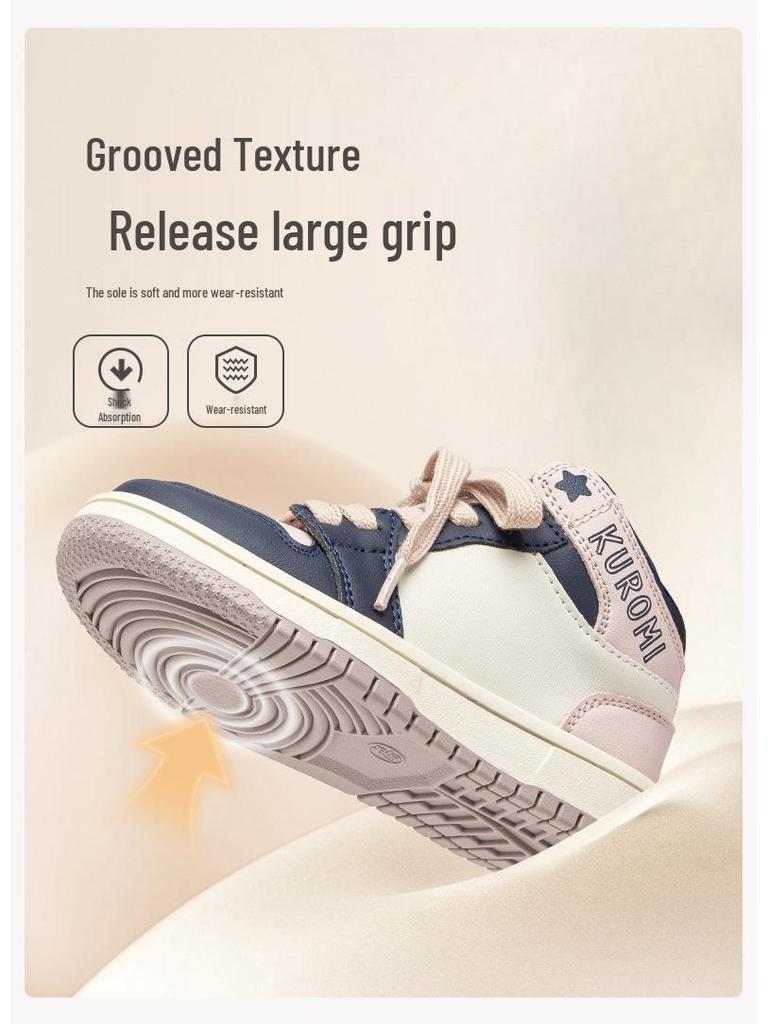 Kuromi Kinder Mittelhohe Rutschfeste Skateschuhe - Winter 2025 Samtige Wärme, Trendiges Design für Jungen & Mädchen