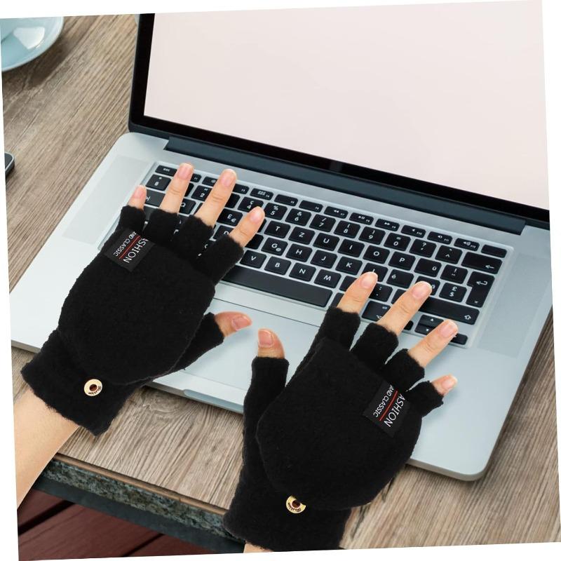 Multi Use Heated Gloves USB Double Sided Warming Half Full Finger Convertible for Outdoor Adventures Office Work School Studying