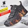 Men's 2023 Winter Non-Slip Northeast Snow Boots - Genuine Leather & Wool, Plus Velvet, Warm & Thick Cotton Shoes
