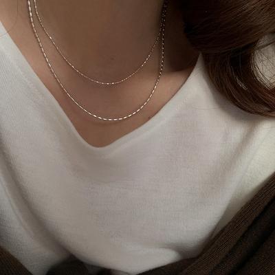 925 Sterling Silver Bead Chain Choker Necklace for Women Mnimalist Lavicle Chain Wedding Party Jewelry