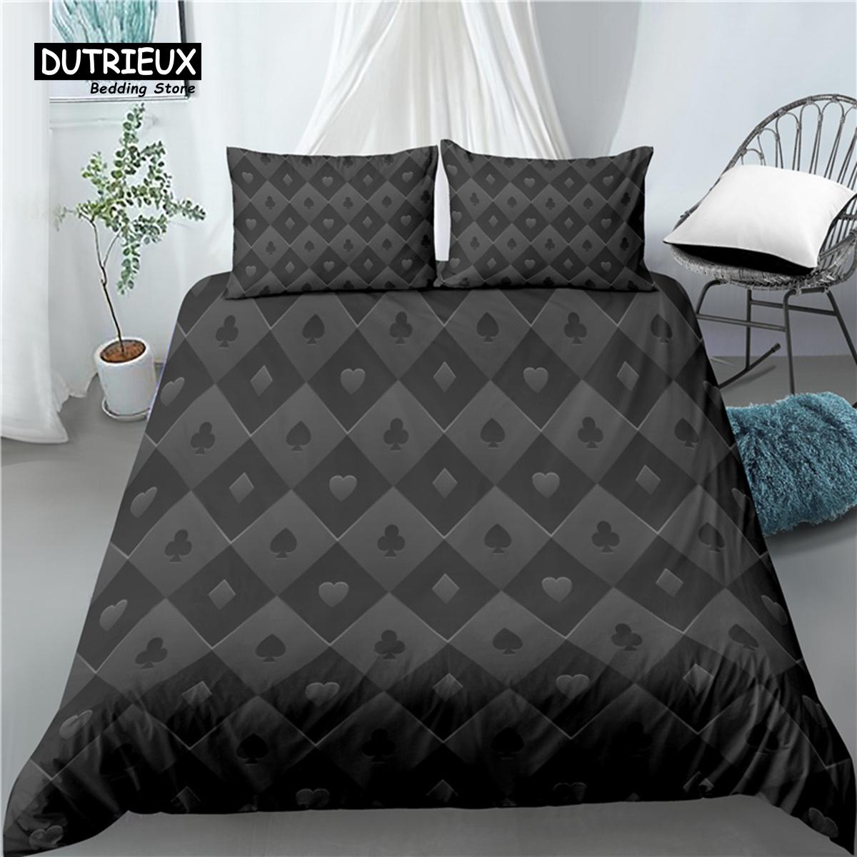 

Home Living Luxury 3D Poker Print 2/3Pcs Comfortable Duvet Cover PillowCase Bedding Sets Queen and King AU/EU/US Size EU single(135x200cm)