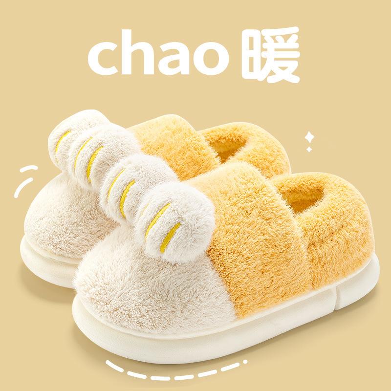 Bag Heel Cotton Slippers Men's Winter Cat Claw Home New Outer Wear Velvet Warm Winter Wool Cotton Shoes Women