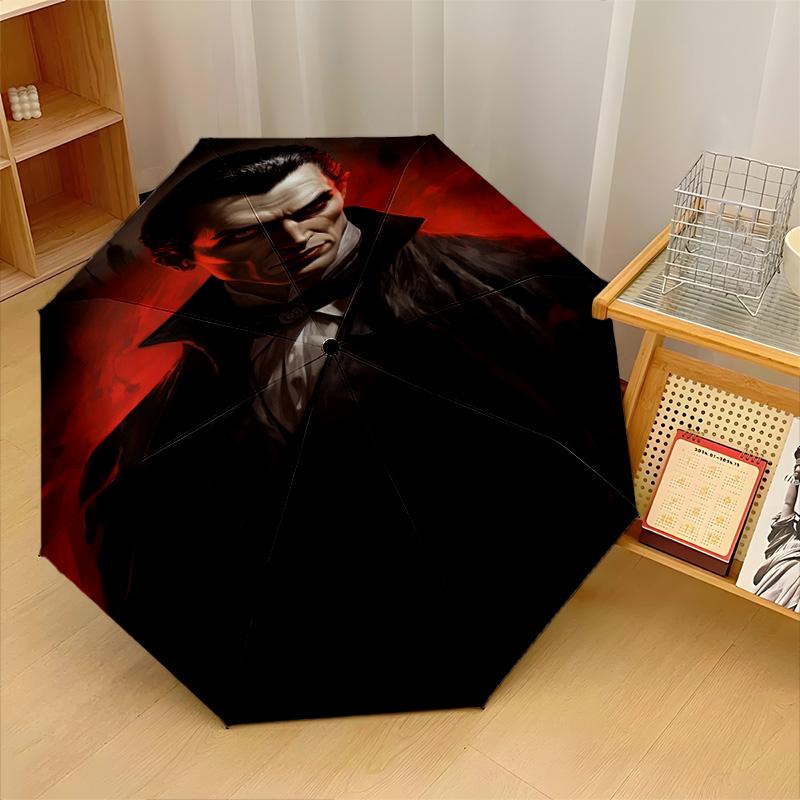 Parapluie Pliant Automatique Coupe-vent 8 Baleines Dracula Parasol Portable d'Extérieur