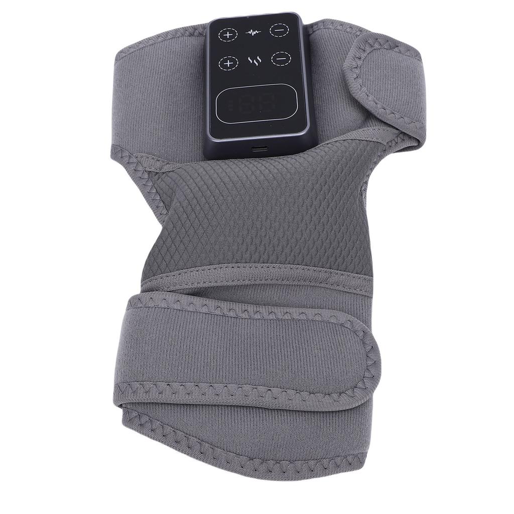 Cordless Knee Massager with Heat Re able Smart Heated Knee Wrap with 5 Temperature Settings 3 Vibration Modes for Elbow Gray