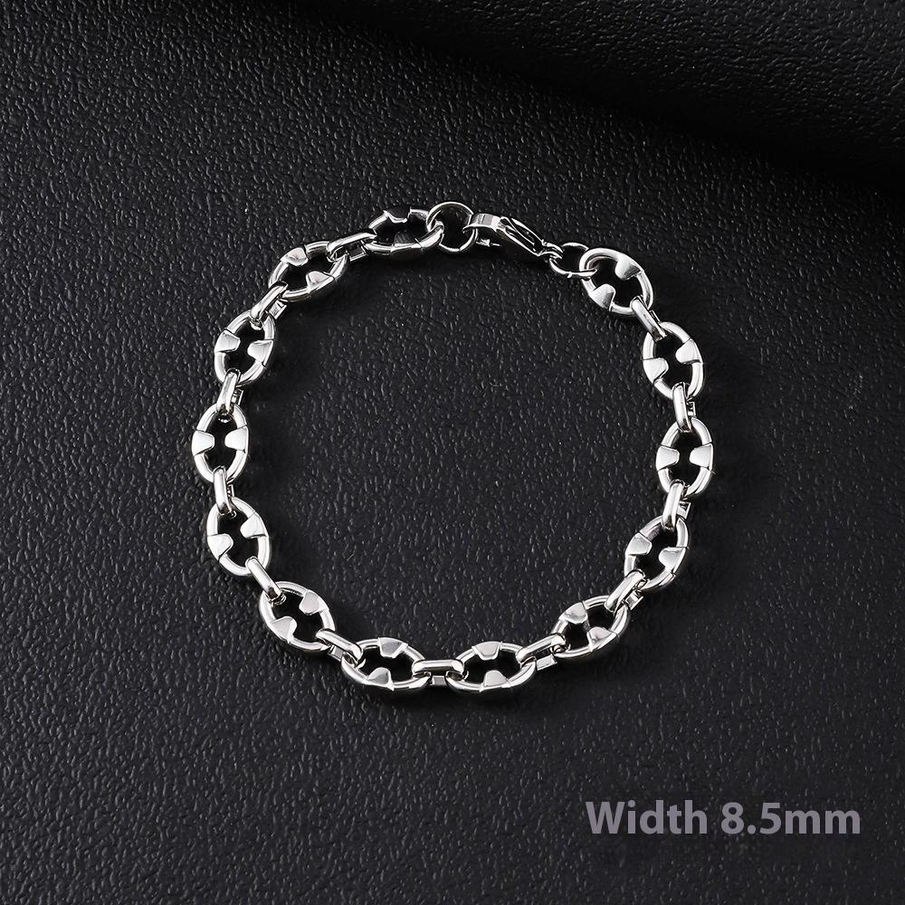 Bracciale da Uomo in Acciaio Inossidabile Semplice Prepotente Punk Alto Senso Cubano Acciaio al Titanio Bracciale Gioielli da Uomo