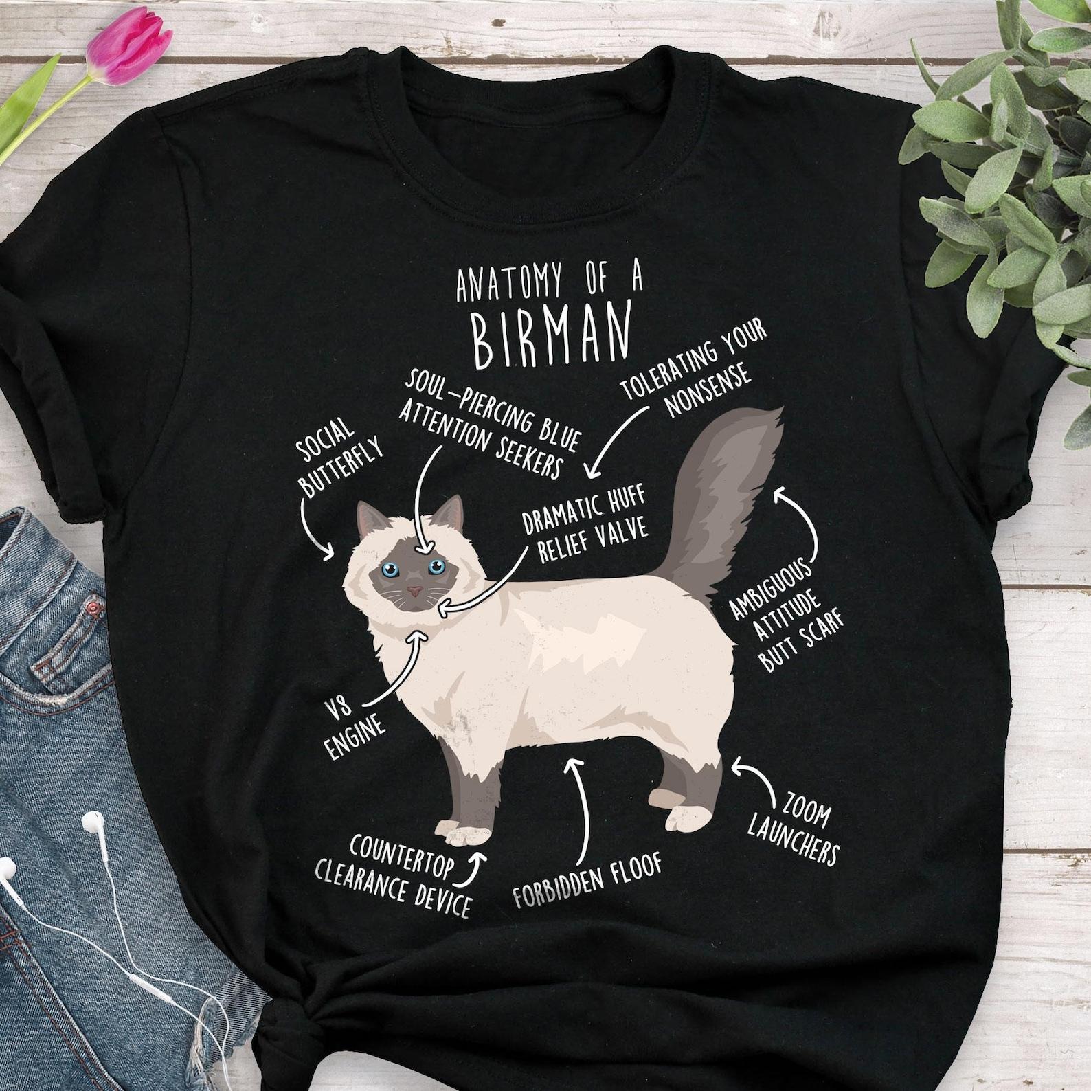 Lilac Point Birman Cat Shirt, , , Funny Cat Lover Gift, Cute Pet T-shirt Birman Lover Tshirt Cat Tee Birman Mom, Birman Dad 150