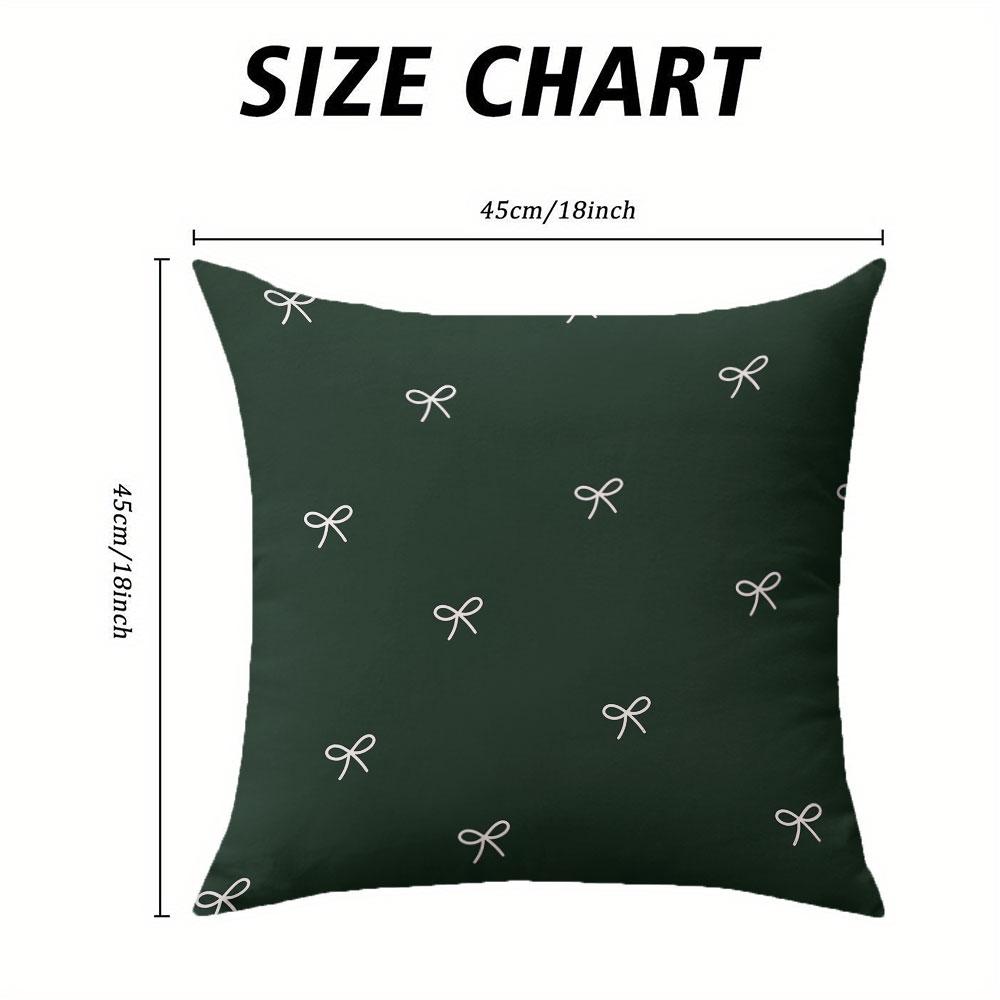 Green Bow square Jacquard Pillow Cover for Sofa Office Waist Cushion Cover Home Decorative Pillowcase
