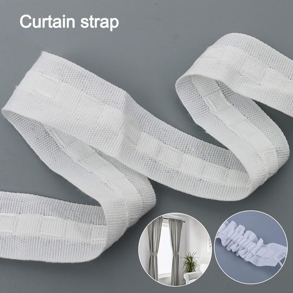 30Meters Curtain Pleated Tape Rings Grommet Top Punching Hook Rod Header White Tape
