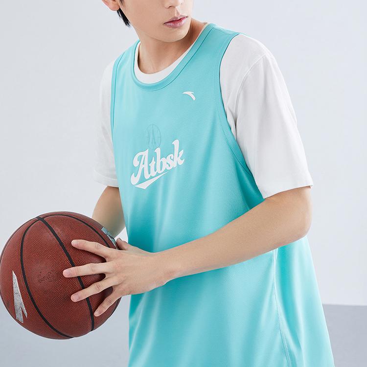 Anta Letter Round Neck Sleeveless Basketball Jersey Men Tops Green 952321109-4