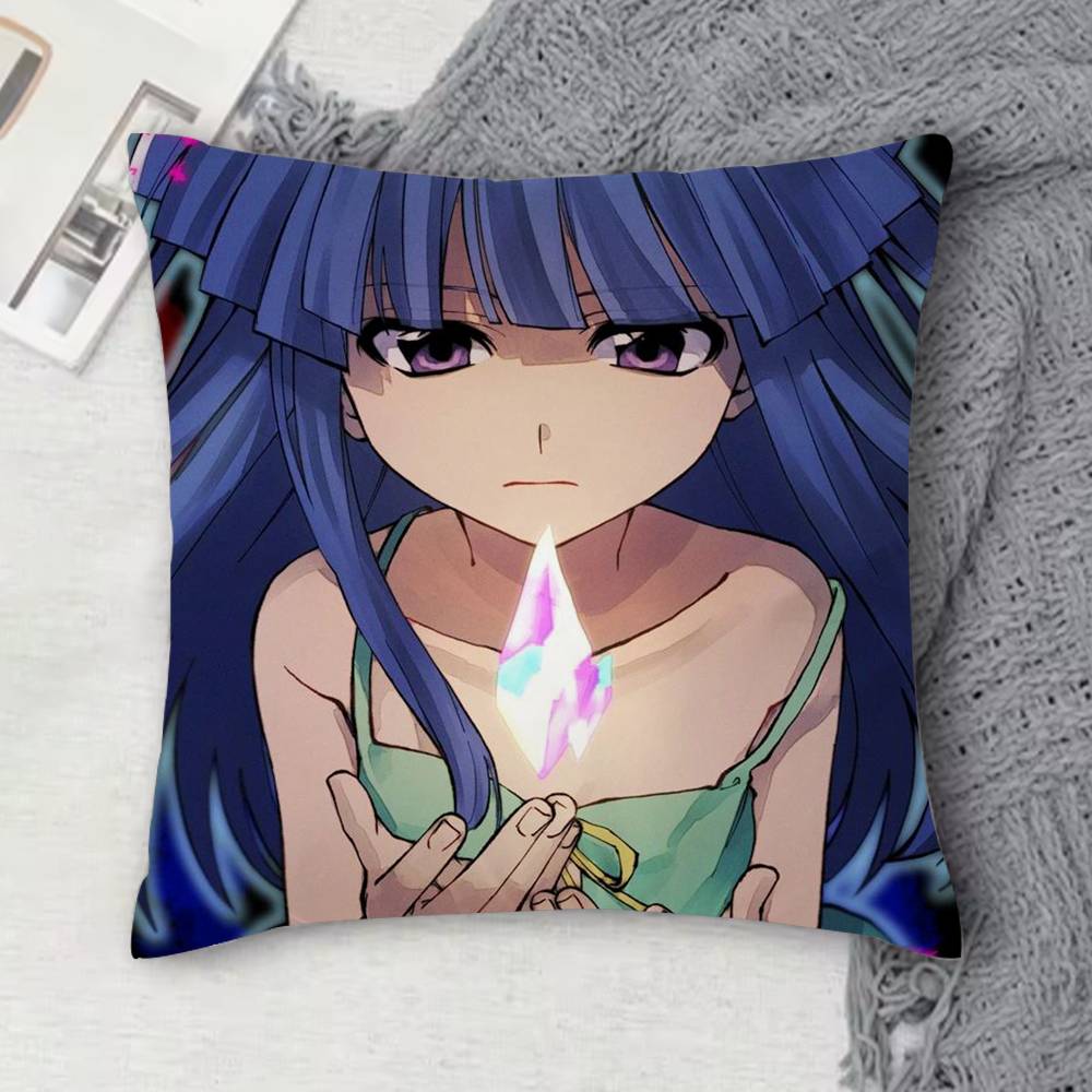 H-Higurashi When They Cry Double-Sided Printed Square Decorative Cushion Cover For Sofa Living Room Home Decor