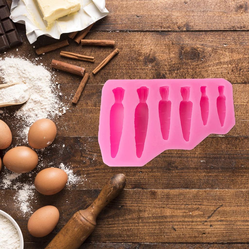 Easter Bunny Carrot Silicone Mold Chocolate Cupcake Baking Fondant Cakes Decorating Tool Themed Party Rabbit Cute Decorations