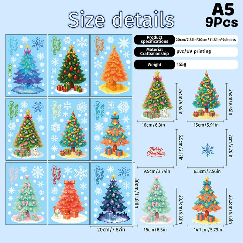 Christmas Window Stickers Decorations Static Stickers Wall Sticker Kids Room Wall Decals Merry Christmas Decorations